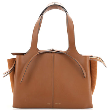 Celine Tri-Fold Shoulder Bag Leather and Suede Small