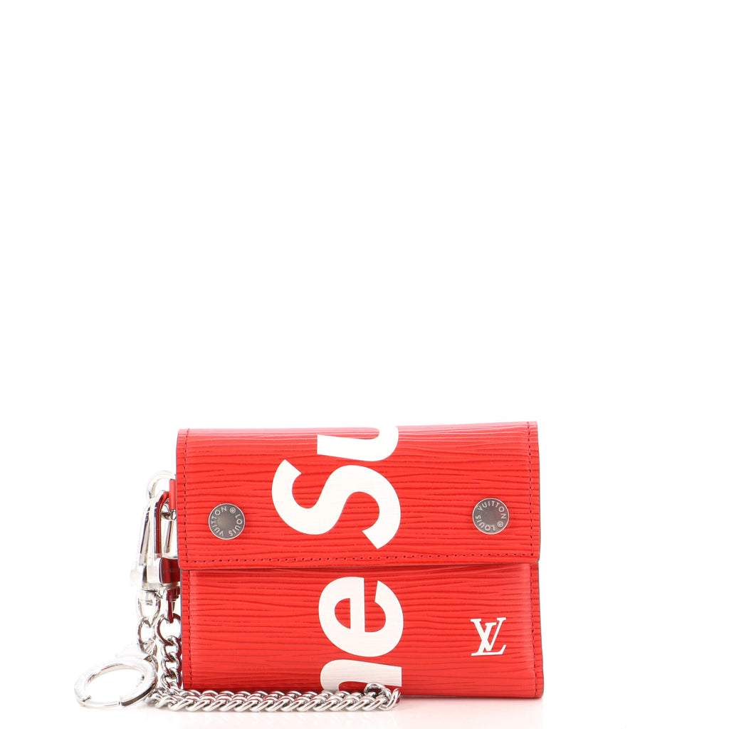 Louis Vuitton Chain Wallet Limited Edition Supreme Epi Leather Red 185548114