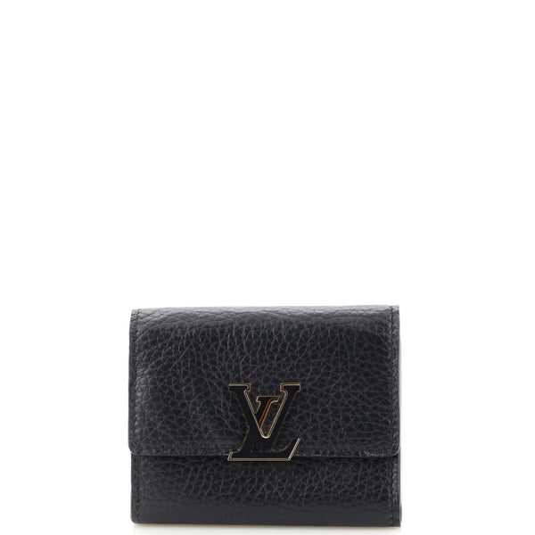 Louis Vuitton Capucines Compact Wallet Leather Black 185548124
