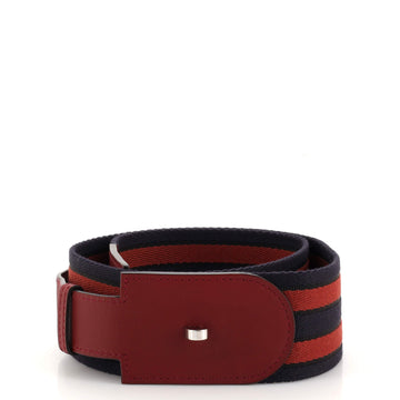 Hermes Slit Buckle Belt Canvas and Leather