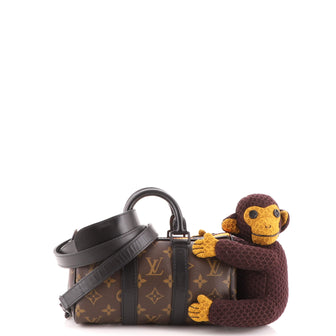 Louis Vuitton Keepall Bandouliere Bag Monogram Canvas with LV Friends Plush Monkey XS
