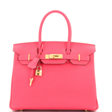 Hermes Birkin Handbag Pink Epsom with Gold Hardware 30