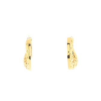 Louis Vuitton Metal Nanogram Hoop Earrings Gold
