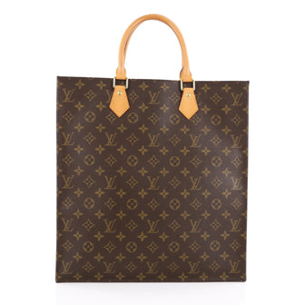 Louis Vuitton Sac Plat Handbag Monogram Canvas GM Brown 1855505