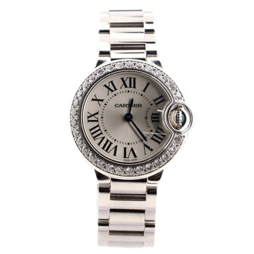 Cartier Ballon Bleu de Cartier Quartz Watch White Gold and Diamond Bezel 28