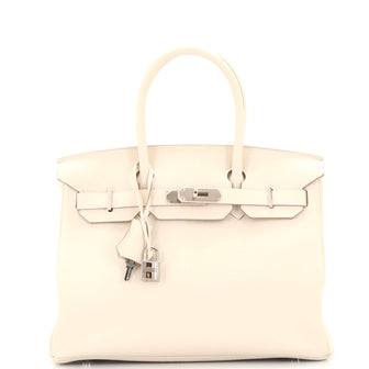 Hermes Birkin Handbag Light Togo with Palladium Hardware 30