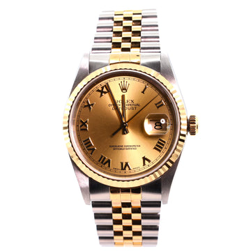 Rolex Oyster Perpetual Datejust Automatic Watch Stainless Steel and Yellow Gold 36
