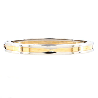 Bvlgari B.Zero1 Hinged Bangle Bracelet 18K Yellow Gold and Stainless Steel 7mm