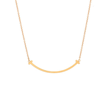 Tiffany & Co. T Smile Pendant Necklace 18K Rose Gold Small