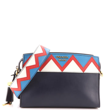 Prada Esplanade Crossbody Bag City Calf and Greca Saffiano Small