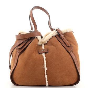 Tod's Grande Tote Suede with Shearling Medium