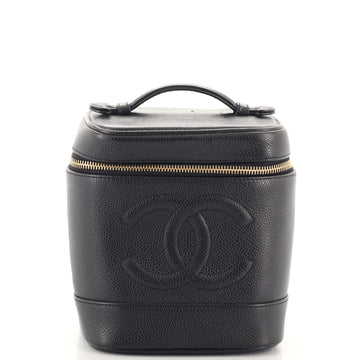 Chanel Vintage Timeless Cosmetic Case Caviar Tall