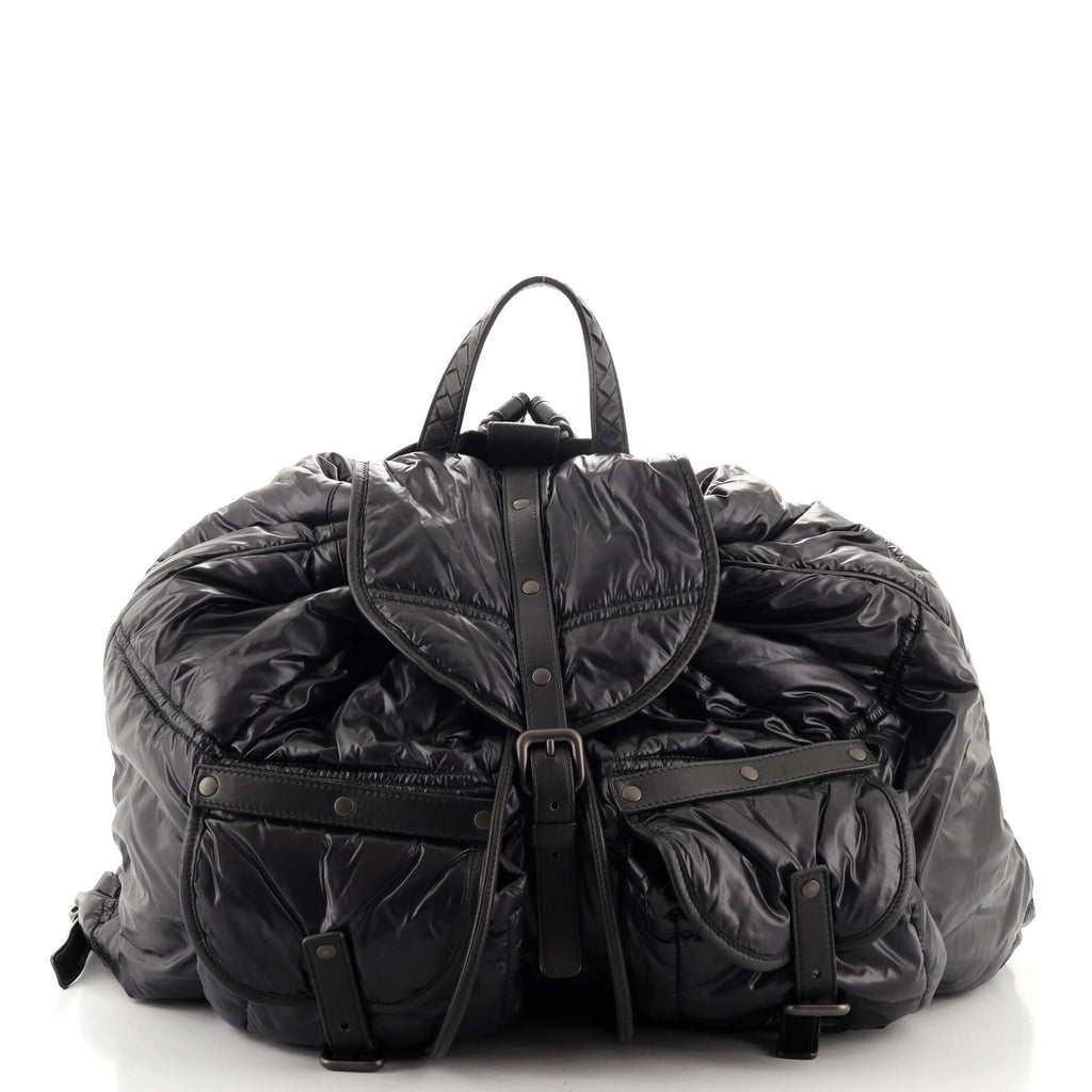 Bottega Veneta Spinnaker Backpack Nylon Large Black 1855802