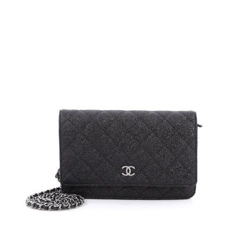 Chanel Wallet on Chain Glazed Crackled Calfskin Black