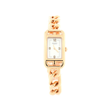 Hermes Nantucket Quartz Watch Rose Gold with Mother of Pearl 17