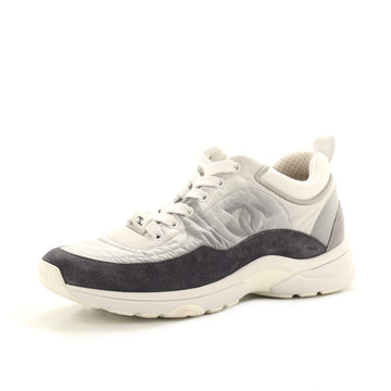 Chanel Women's CC Low-Top Sneakers Suede with Leather and Nylon
