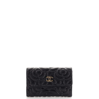 Chanel CC Flap Card Case Camellia Caviar