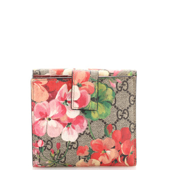 Gucci French Flap Wallet Blooms Print GG Coated Canvas