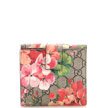 Gucci French Flap Wallet Blooms Print GG Coated Canvas