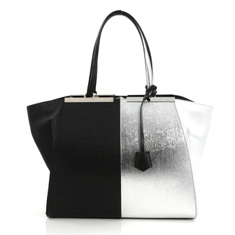 Fendi Bicolor 3Jours Handbag Leather Large Black