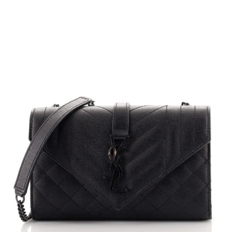 Saint Laurent Classic Monogram Envelope Satchel Mixed Matelasse Leather Small