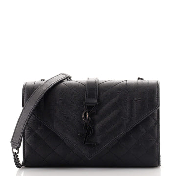 Saint Laurent Classic Monogram Envelope Satchel Mixed Matelasse Leather Small