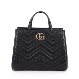 Gucci GG Marmont Tote Matelasse Leather Small Black 1857605