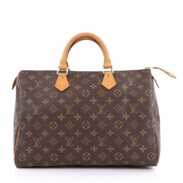 Louis Vuitton Speedy Handbag Monogram Canvas 35 Brown 1857607