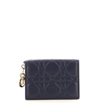 Christian Dior Lady Dior Flap Card Case Cannage Quilt Lambskin