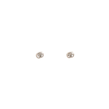 Gucci Torchon Double G Stud Earrings Sterling Silver
