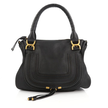 Chloe Marcie Satchel Leather Medium Black 1857708