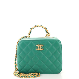 Chanel Afternoon Tea Top Handle Vanity Case with Chain Quilted Lambskin Medium