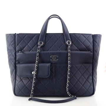 Chanel Ultra Pocket Shopping Tote Quilted Calfskin Large