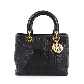 Christian Dior Lady Dior Handbag Cannage Quilt Grained 1857810