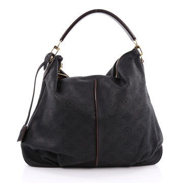 Louis Vuitton Selene Handbag Mahina Leather MM Black 1857814