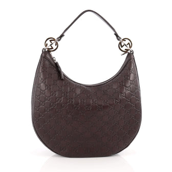 Gucci Twins Hobo Guccissima Leather Medium Brown