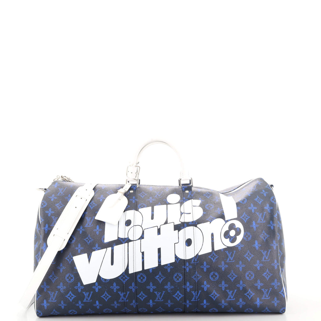 Louis Vuitton Blue Vintage Monogram Canvas Everyday LV Keepall Bandouliere  55 Bag