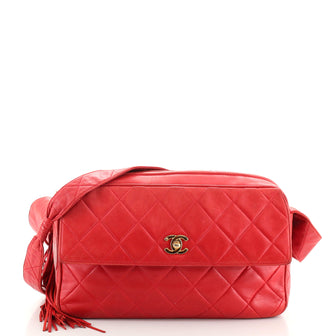 Chanel Vintage Front Pocket Camera Bag Quilted Caviar Medium