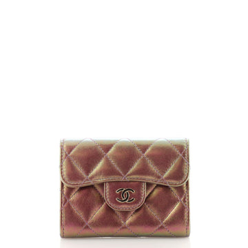 Chanel Classic Flap Card Case Quilted Iridescent Calfskin