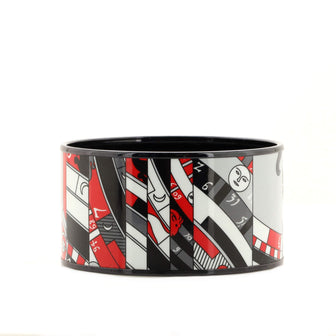 Hermes Bangle Bracelet Printed Enamel Extra Wide