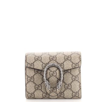 Gucci Dionysus Card Case Wallet GG Coated Canvas Compact