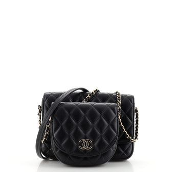 Side Packs Crossbody Bag Quilted Lambskin Small