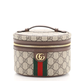 Gucci Ophidia Top Handle Cosmetic Case GG Coated Canvas Mini