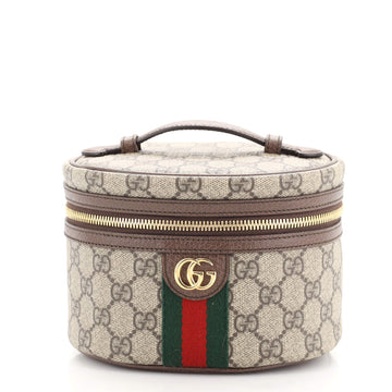 Gucci Ophidia Top Handle Cosmetic Case GG Coated Canvas Mini
