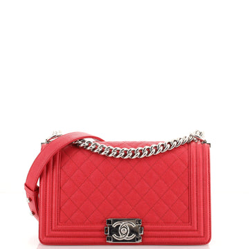 Chanel Boy Flap Bag Quilted Caviar Old Medium