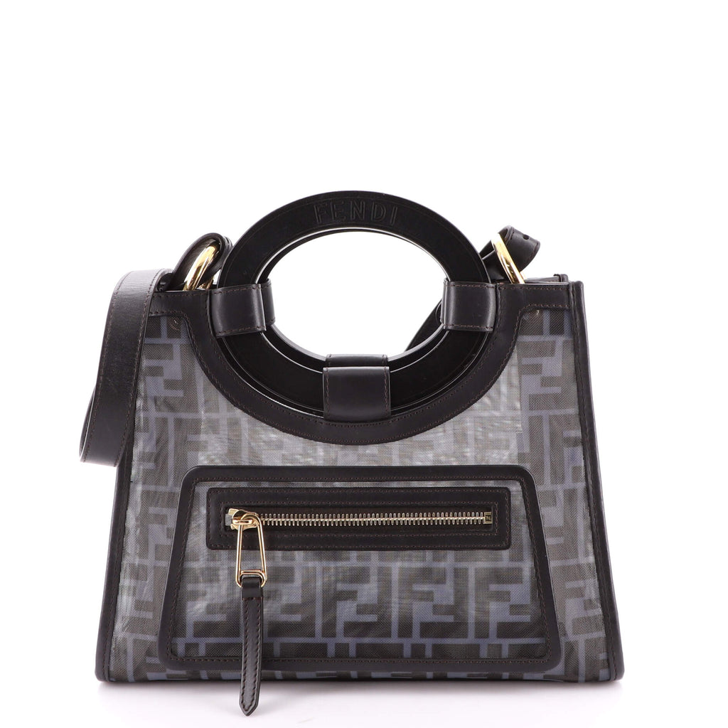 Fendi Runaway Shopper Tote Zucca Mesh Small Blue 1858662