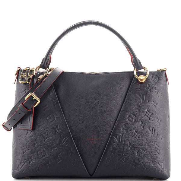 Louis Vuitton V Tote Monogram Empreinte Leather MM Blue 11344226