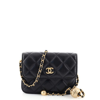 Chanel Pearl Crush Flap Clutch with Chain Quilted Lambskin Mini