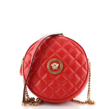 Versace La Medusa Round Camera Bag Quilted Leather Small