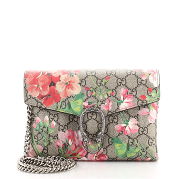 Gucci Dionysus Chain Wallet Blooms Print GG Coated Canvas Small